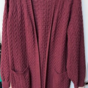 Women's Long Burgundy Sweater